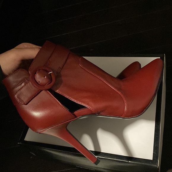 NWB Cherry Red Booties w/ High Heel by Nine West - Picture 7 of 10
